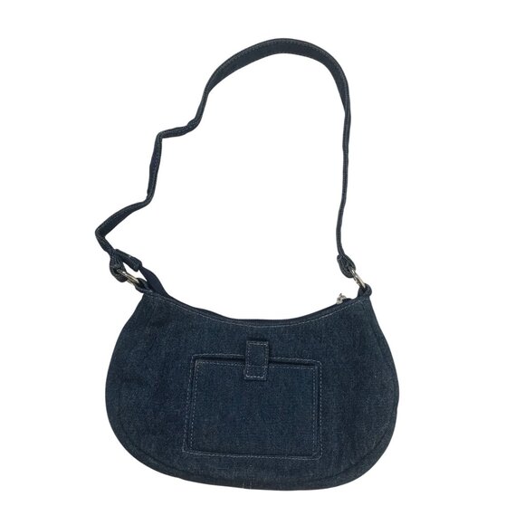 Vintage Y2K Denim Cottagecore Shoulder Bag Floral Embroidered Casual Small Purse - Picture 4 of 7